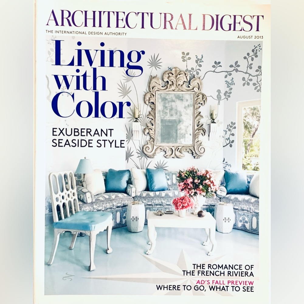 August 2013 Architectural Digest Living With Color French Rivera